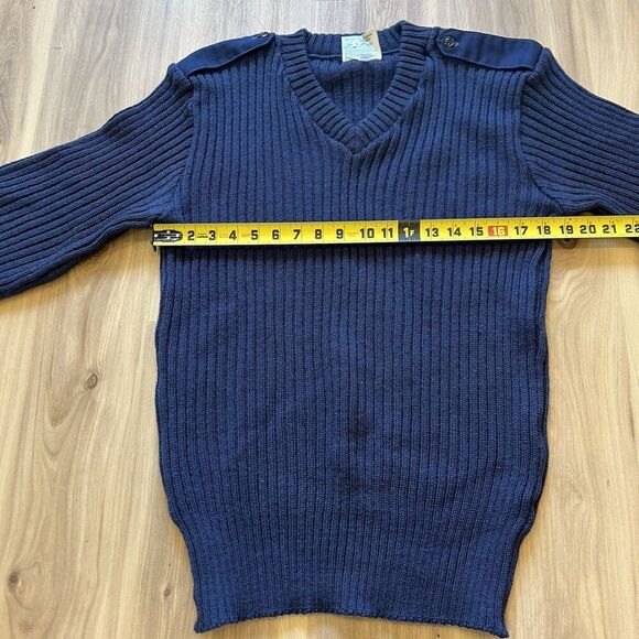 Vtg Brigade Quartermasters The Wooly Pully Blue Sweater 100% Wool UK 42 US L - Picture 5 of 9